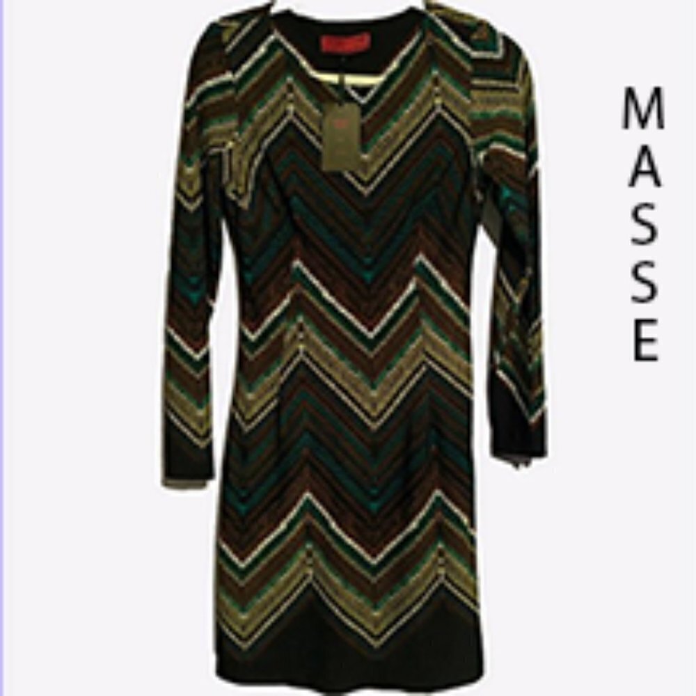 NWT MELISSA MASSE SIZE SMALL DESIGNER DRESS LONG SLEEVED "MADE TO MEASUR…